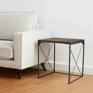 23" Brown Solid Wood Square End Table