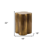 22" Brass And Antique Brass Brass End Table