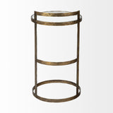 27" Gold And Clear Glass Round End Table