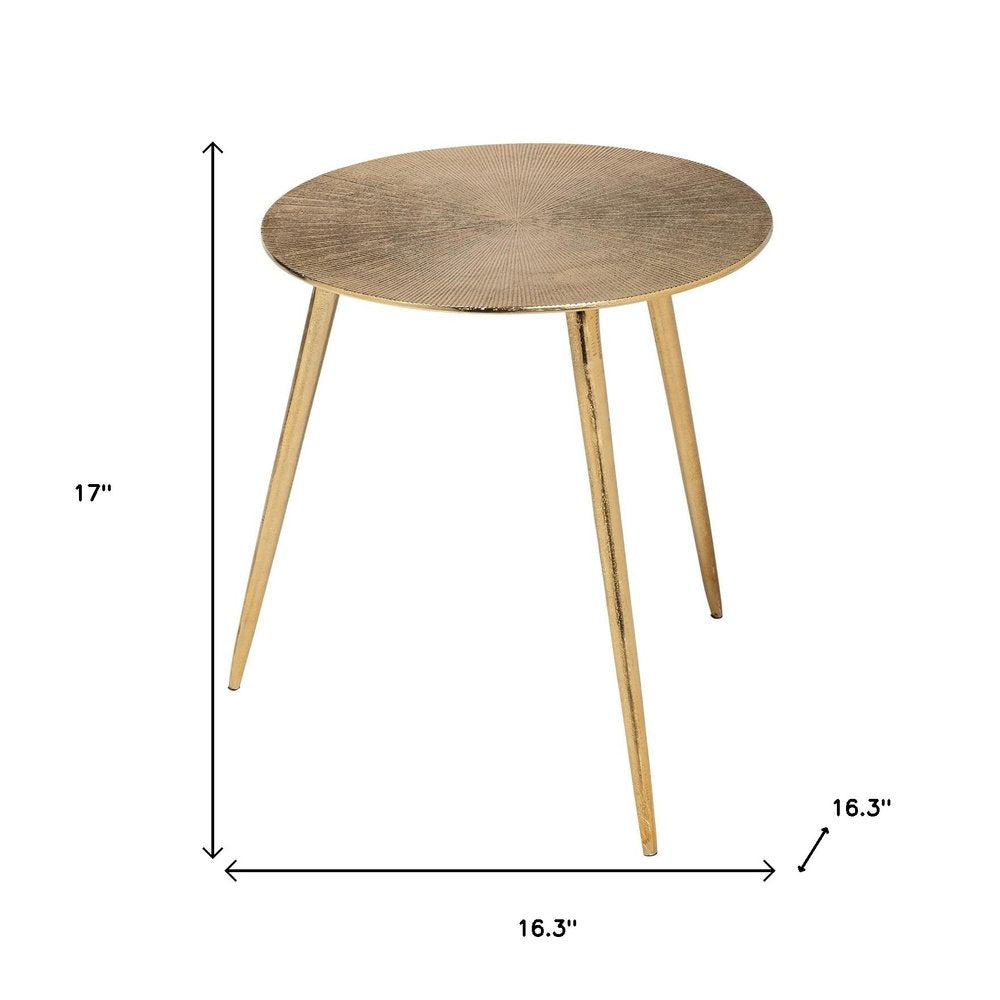 17" Gold Metal Round End Table