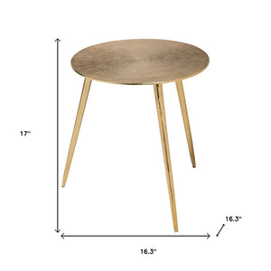 17" Gold Metal Round End Table