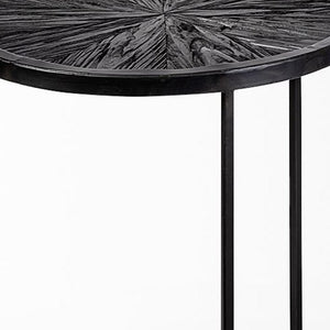 Set of Two 20" Black Round End Table