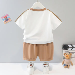 Short-sleeved Cartoon Animal Two-piece Set Children's Western Style