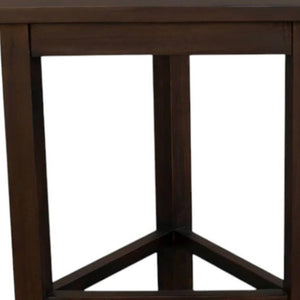 17" Dark Brown Teak Corner Shower Bench