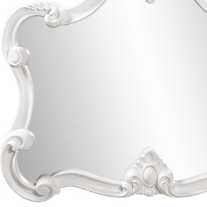 28" White Baroque Framed Accent Mirror