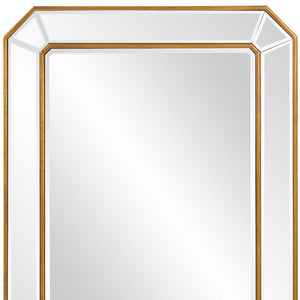 Recatngle Gold Leaf Mirror With Angled Corners Frame