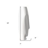 Set of Two Ceramic White Cylinder Table Vases