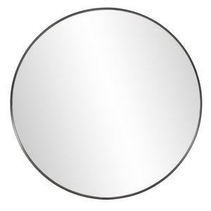 36" Black Round Framed Accent Mirror