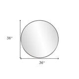 36" Black Round Framed Accent Mirror