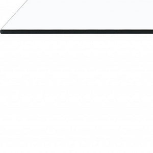 48" Clear Gray and White Glass And Steel Mod Coffee Table