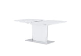 63" White Solid Wood Butterfly Leaf Pedestal Base Dining Table