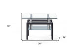 18" Dark Walnut And Clear Glass End Table