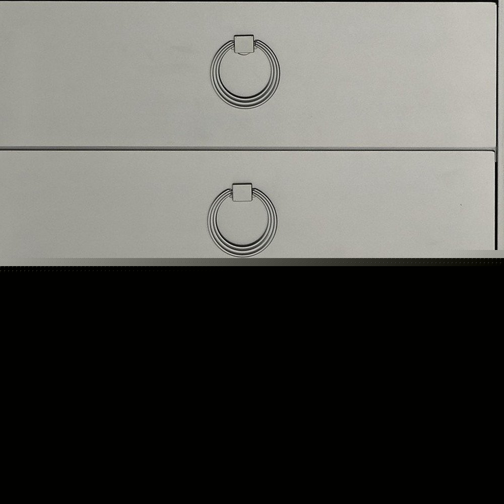 33" Silver Solid Wood Mirrored Five Drawer
