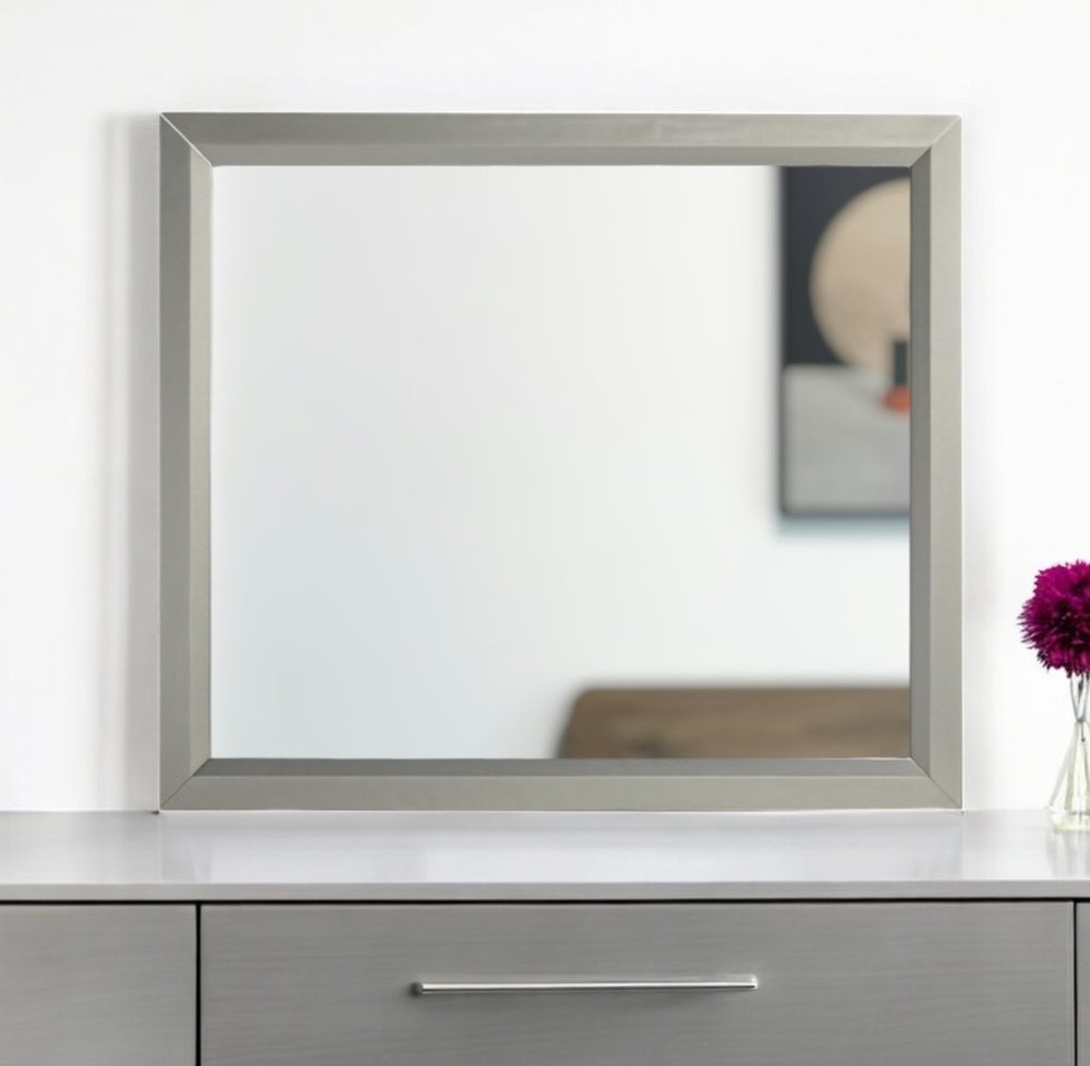 36" Silver Framed Dresser Mount Mirror