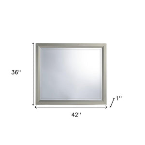 36" Silver Framed Dresser Mount Mirror