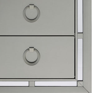 28" Solid and Manufactured Wood And Mirrored Glass Nightstand