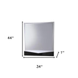 44" Gray And White Glass And Wood Mounted Accent Mirror