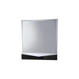 44" Gray And White Glass And Wood Mounted Accent Mirror