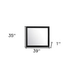 35" Black Wood Framed Accent Mirror