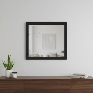35" Black Wood Framed Accent Mirror