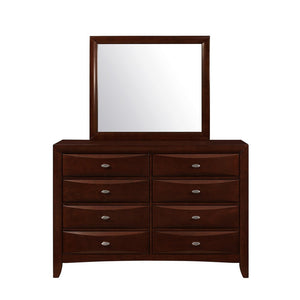 54" Brown Solid Wood Eight Drawer Double Dresser