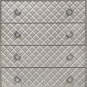 Champagne Toned Chest With Tapered Acrylic Legs And 5 Drawers