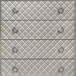 37" Champagne Solid Wood Mirrored Five Drawer Dresser