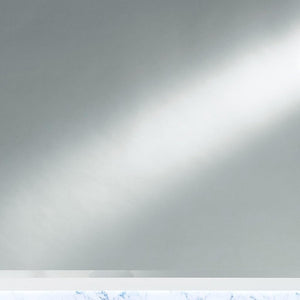 41" White Faux Marble Wood Lighted Mounted Accent Mirror