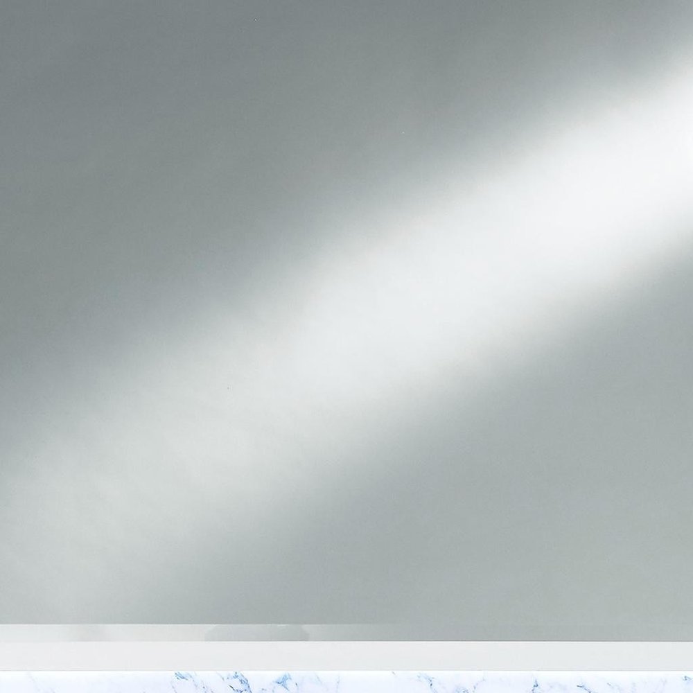 41" White Faux Marble Wood Lighted Mounted Accent Mirror