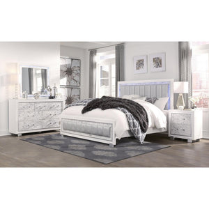 29" White Wood Two Drawer Nightstand