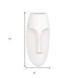 10" White Mod Abstract Face Ceramic Wall Decor