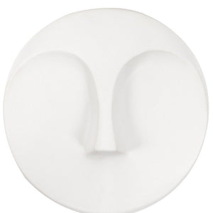 10" White Ceramic Face Round Wall Decor