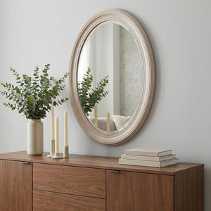 33" Silver Oval Framed Accent Mirror