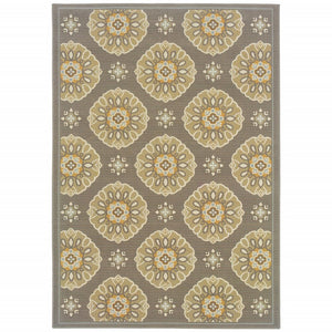 8' X 13' Gray Moroccan Indoor Outdoor Area Rug