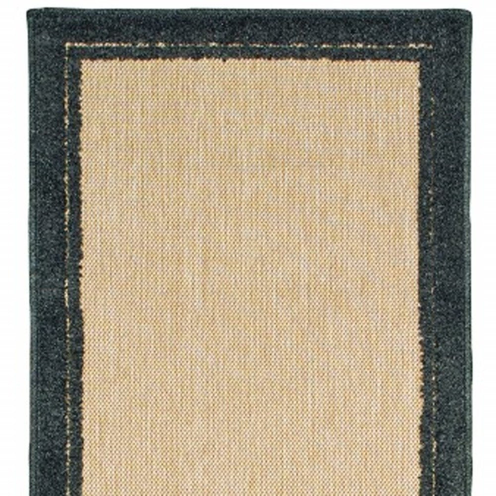 8' Beige And Black Indoor Outdoor Area Rug