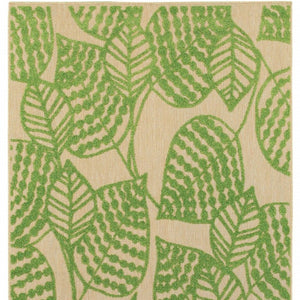8' Green Floral Indoor Outdoor Area Rug
