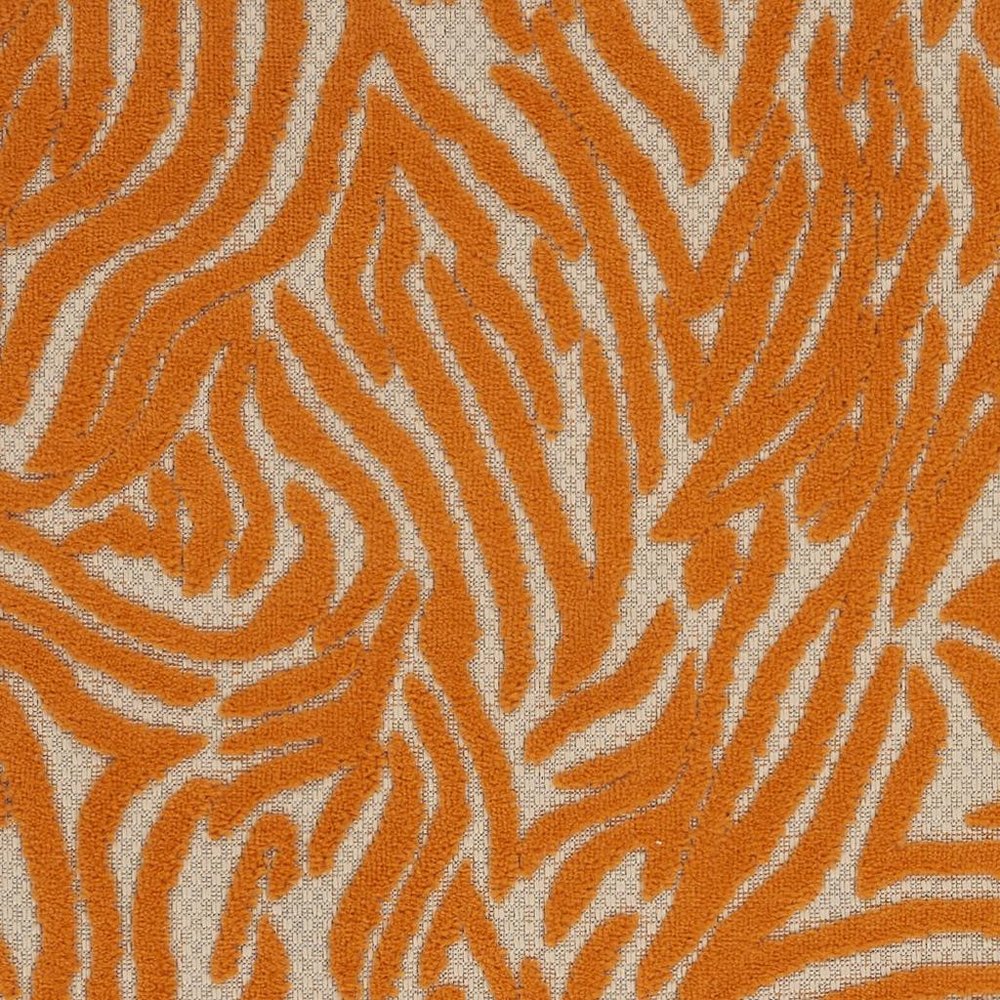 4' X 6' Orange And Ivory Abstract Stain Resistant Indoor Outdoor Area Rug