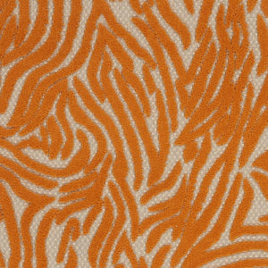4' X 6' Orange And Ivory Abstract Stain Resistant Indoor Outdoor Area Rug