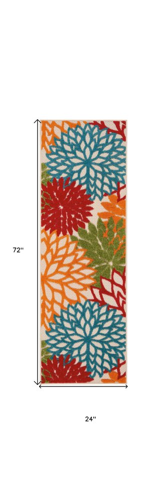 10' Green And Ivory Indoor Outdoor Area Rug