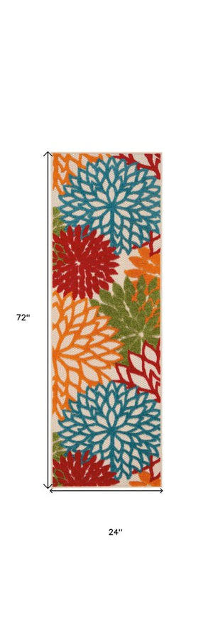 10' Green And Ivory Indoor Outdoor Area Rug