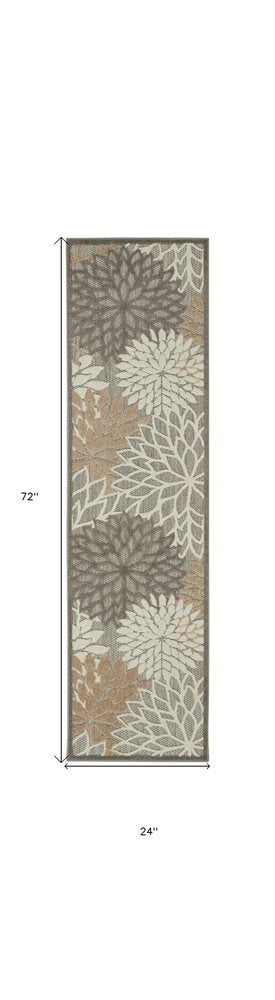 4' X 6' Gray And Ivory Indoor Outdoor Area Rug