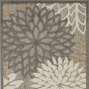 4' X 6' Gray And Ivory Indoor Outdoor Area Rug
