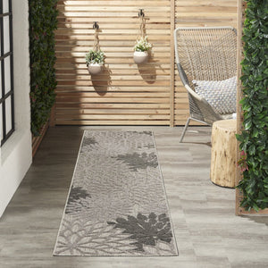 12' Gray Indoor Outdoor Runner Rug