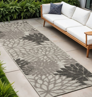 12' Gray Indoor Outdoor Runner Rug