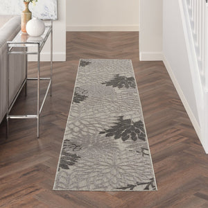 12' Gray Indoor Outdoor Runner Rug