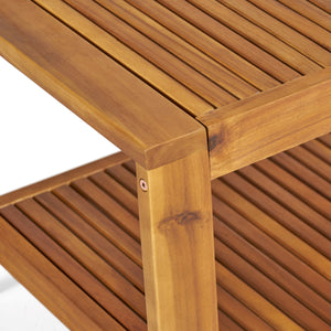 2-Piece Outdoor Teak Acacia Wood Conversation Set