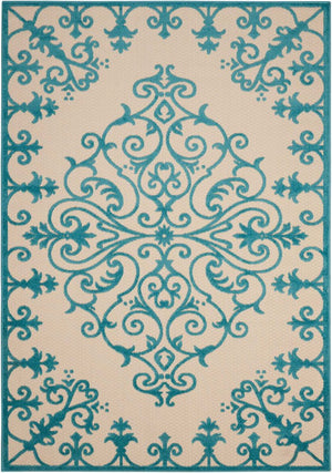 3' X 4' Green Damask Indoor Outdoor Area Rug