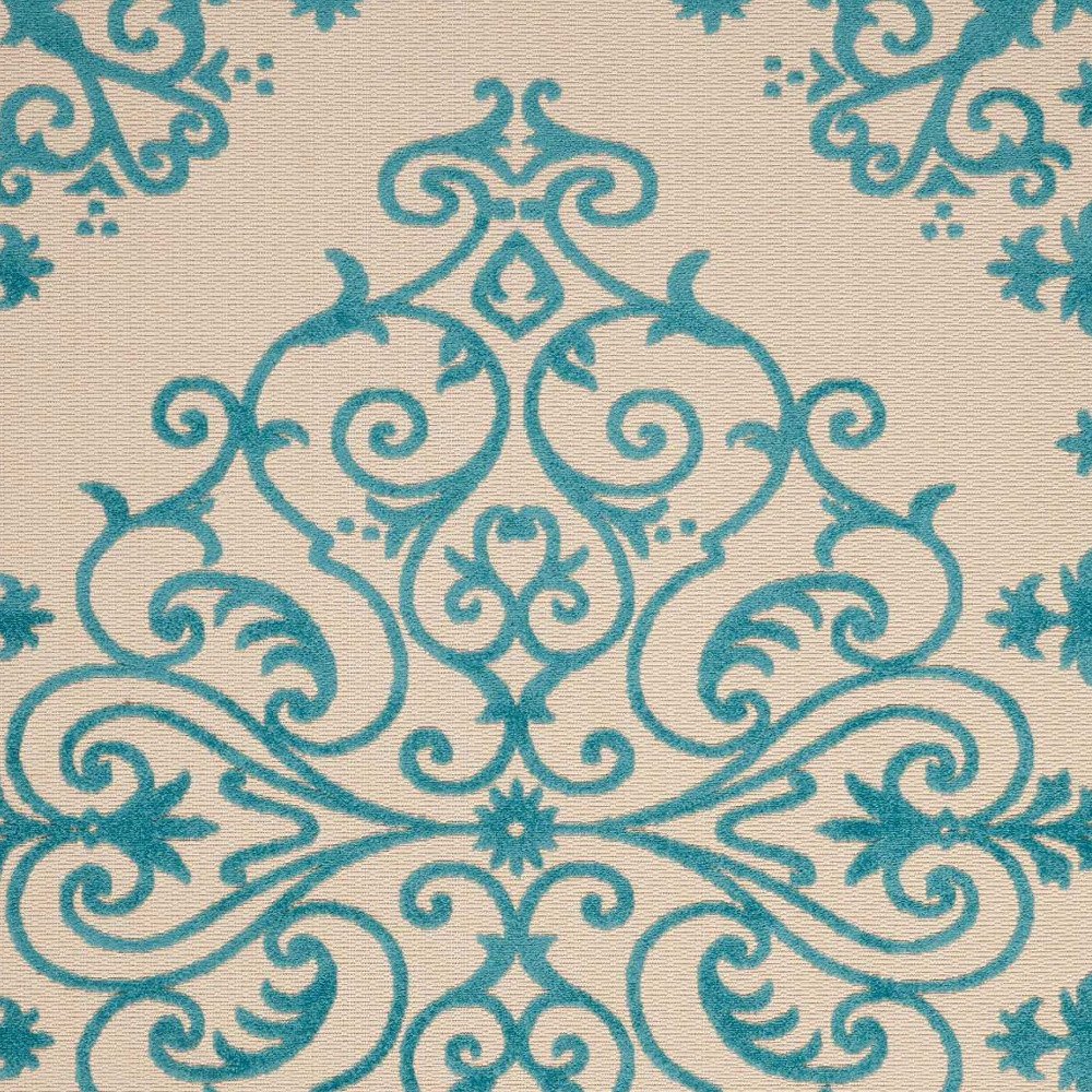 3' X 4' Green Damask Indoor Outdoor Area Rug