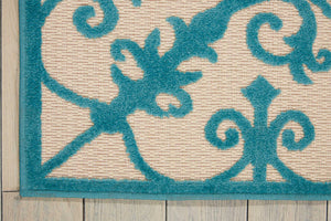 3' X 4' Green Damask Indoor Outdoor Area Rug