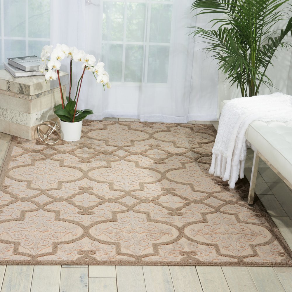 5' X 8' Cream Moroccan Indoor Outdoor Area Rug